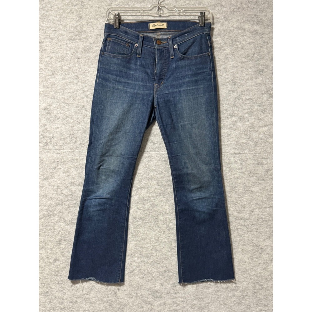 Madewell Cali Demi Boot Capris Womens 25P Blue Jeans Raw Hem 5-Pocket Design